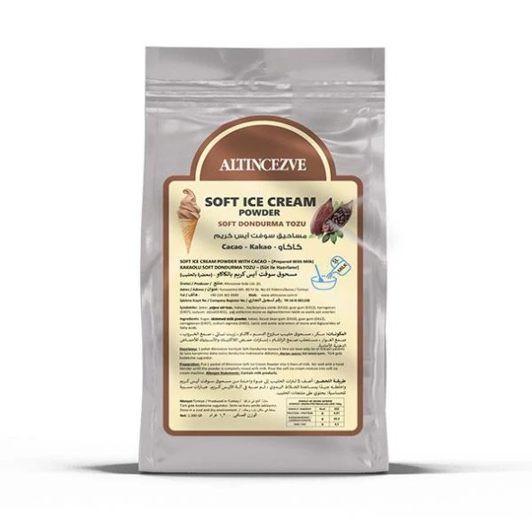 Altıncezve Soft Dondurma Tozu Kakaolu 1.300 Gr - 5L (Süt)