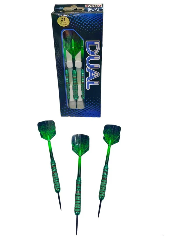 Avessa Ok-200 Profesyonel Çelik 21Gr Dart Oku Yeşil 3lü