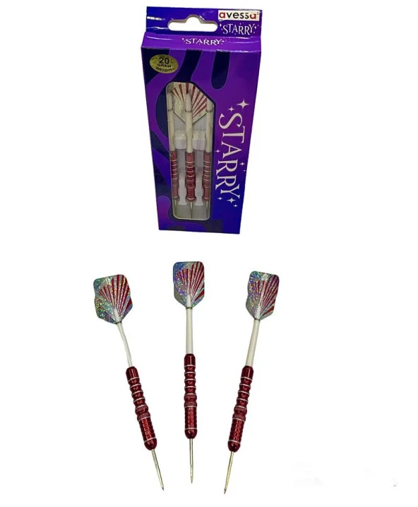 Avessa Ok-300 Profesyonel Çelik 21Gr Dart Oku Kırmızı 3lü