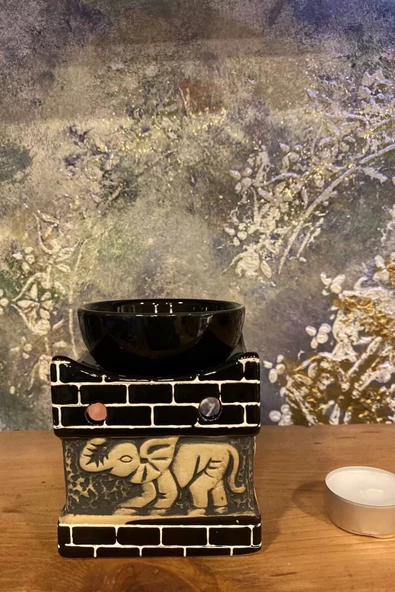 Buhardanlık seramik filli Siyah Buhurdanlık - 4