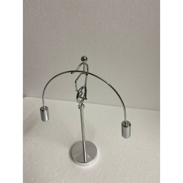 Dekoratif Bisiklette Salanan Adam Metal Denge Biblosu 20 Cm - 2