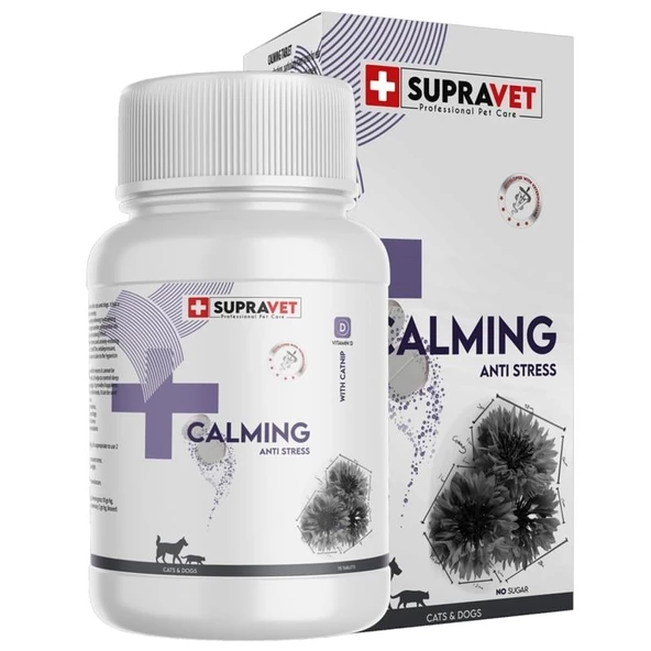 Supravet Kedi ve Köpekler Için Sakinleştirici Calming Tablet + Vitamin D ( 75 Tablet )