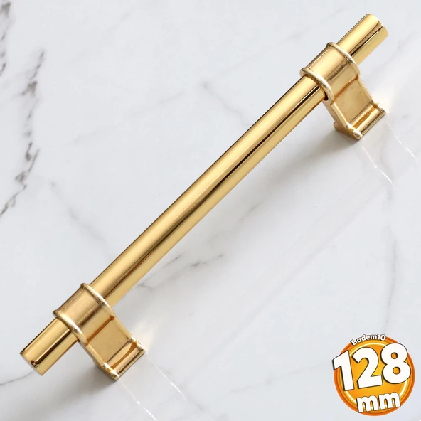 Hisar 128 mm Gold Metal Kulp Mobilya Çekmece Mutfak Dolabı Dolap Altın Kulpları Kulbu Kulpu 12.8 cm ürün görseli