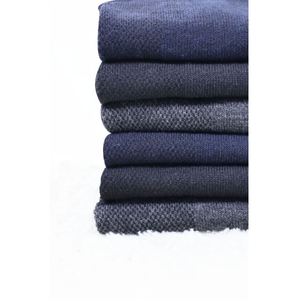 Erkek Unisex 8 Çift Pamuklu Basic Derbili Pamuklu Çorap - 4