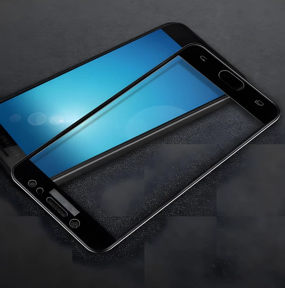 Galaxy C8 Ekranı Tam Kaplayan Düz Cam Koruyucu - Resim 4