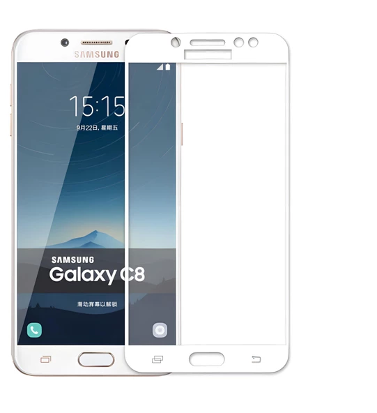 Galaxy C8 Ekranı Tam Kaplayan Düz Cam Koruyucu - Resim 3