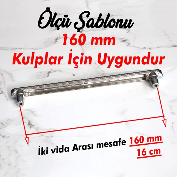Dekor 160 mm Krom Metal Kulp Mobilya Çekmece Mutfak Dolabı Dolap Kapak Kulpları Kulbu Kulpu 16 cm - 2