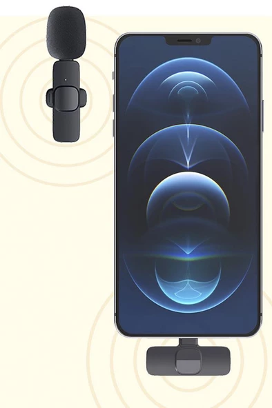 Torima K9 2li Type-C + Lightning dönüştürücülü Kablosuz Yaka Mikrofonu 2li - 3