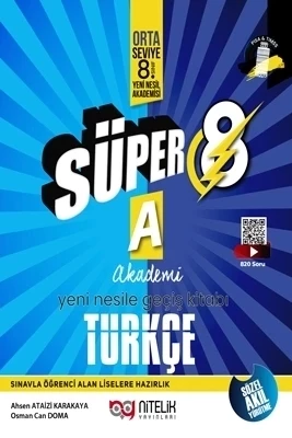 Nitelik Yayınları 8. Sınıf Yeni Nesil Süper Türkçe (A) Soru Kitabı