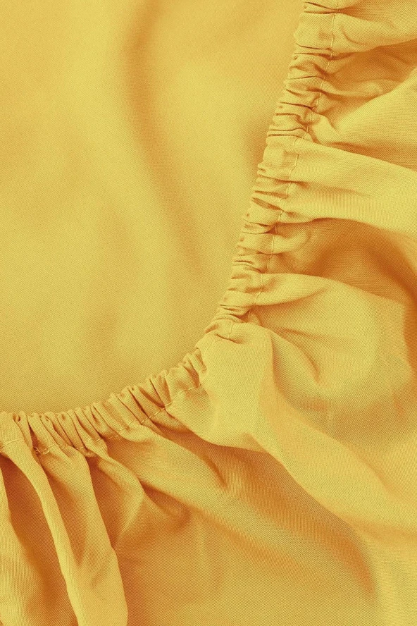 Rivaİstanbul Sarı Pamuklu Çift Kişilik Lastikli Çarşaf 160x200 - Resim 4