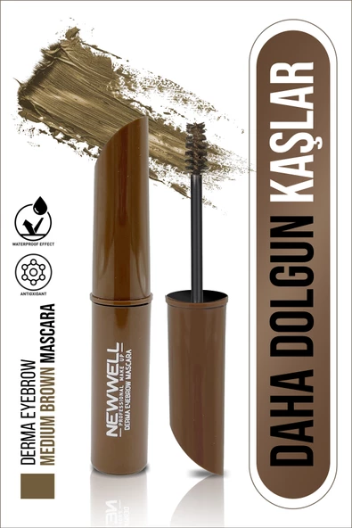 Derma Eyebrow Mascara Medium Brown  Kaş Maskarası Orta Kahve