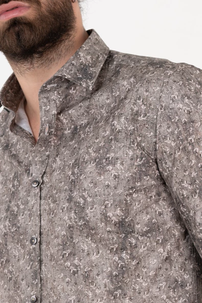 ECER DESENLİ REGULAR FİT GÖMLEK - Resim 6