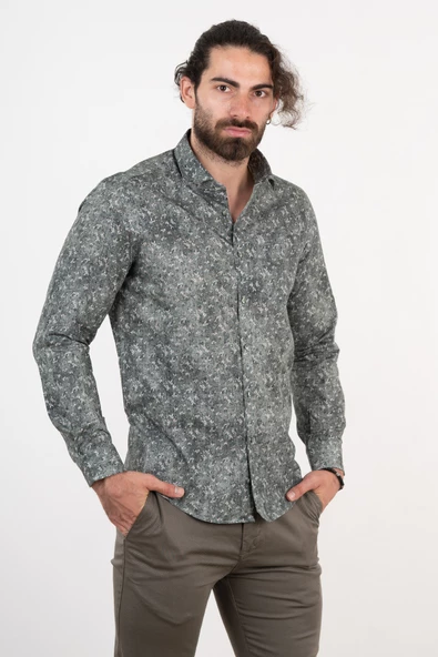 ECER DESENLİ REGULAR FİT GÖMLEK - Resim 2