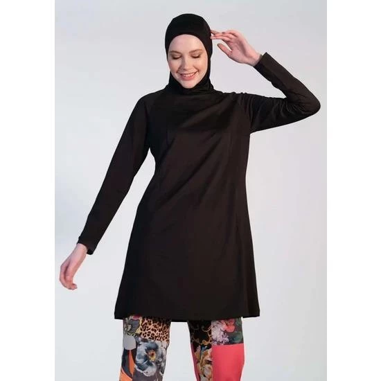 Mayovera Siyah Spor Düz Tek Kapalı Mayo Üstü - Resim 2