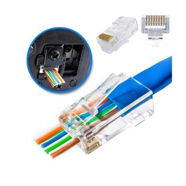 Elitstore RJ45 Konnektör Yeni Nesil Açık Uçlu 100 Lü Paket - 2