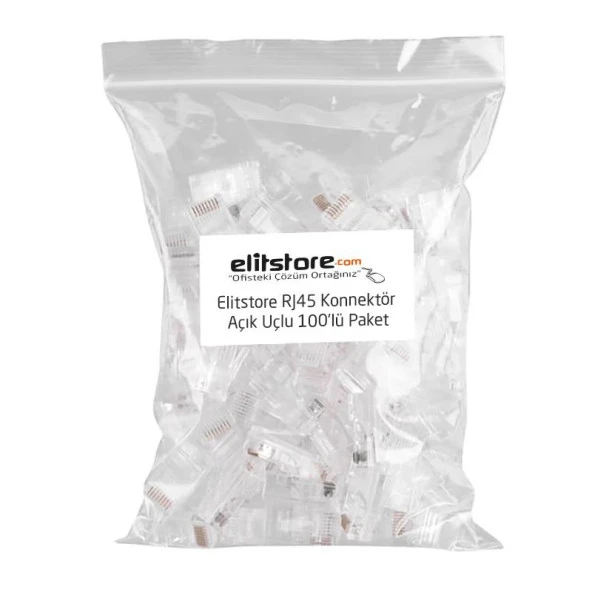 Elitstore RJ45 Konnektör Yeni Nesil Açık Uçlu 100 Lü Paket - 4
