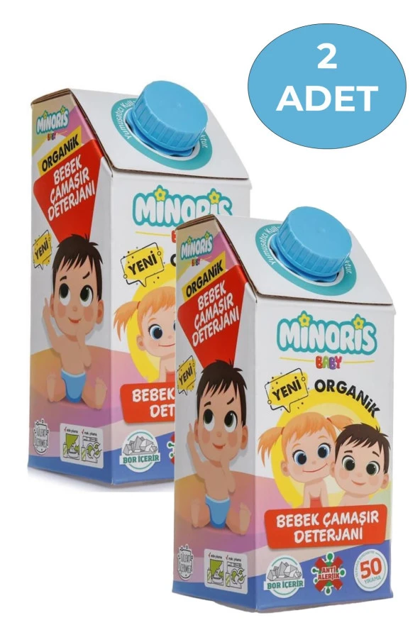 Minoris Baby Organik Bebek Çamaşır Deterjanı 1 lt X 2 Adet