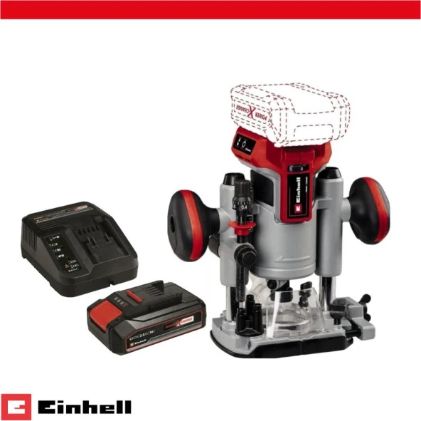 Einhell TP-RO 18 Li BL - Solo Freze ve Einhell Başlangıç Kiti 18V 2.5 Ah