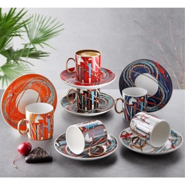 Gönül Porselen 6 Kişilik Kahve Fincan Takımı G4002