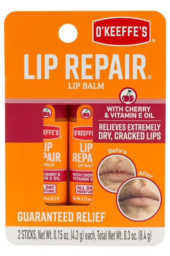 O'Keeffe's Lip Balm Kiraz ve E Vitamini Yağlı Onarıcı Dudak Kremi 2x4.2GR