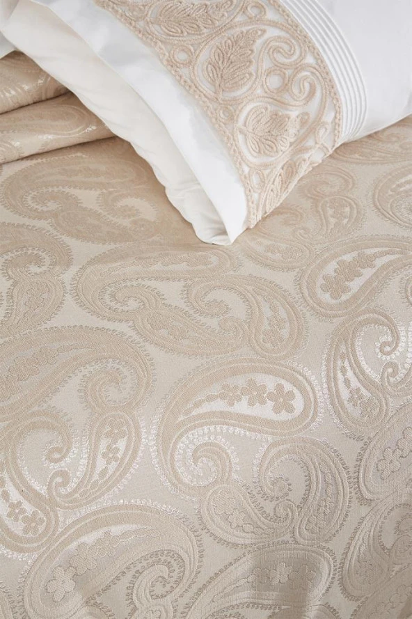 Çeyiz Diyarı Şal 10 Parça Battaniyeli Çeyiz Seti Bej - Resim 6