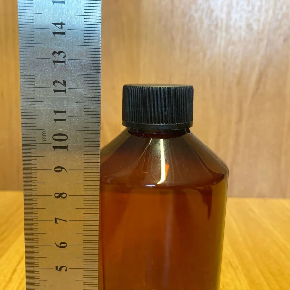 250 cc Amber Plastik  Şişe - Siyah Kapaklı- 250ml Kahverengi Kapaklı Plastik Şişe x 10 Adet - Resim 2