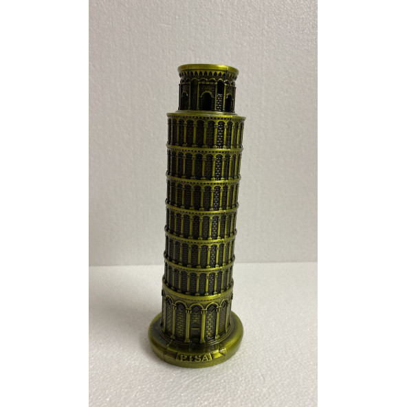 Vintage Metal Italya Pisa Kulesi Biblo Antik Bronz 18 Cm