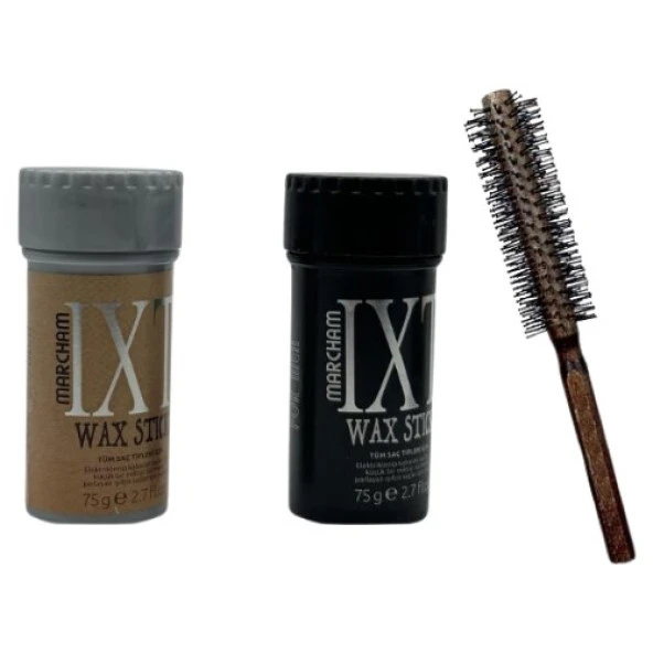 Marcham Stick WAX  Saç Şekillendirici 75 gr  Özel Fön Fırçalı Set