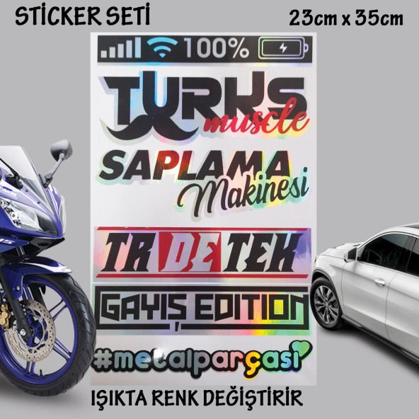 saplama makinesı otomobil motosiklet cam uyumlu çoklu oto sticker - hologram etkili set çıkartma