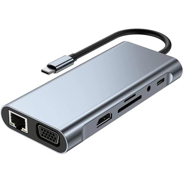 TYPE-C den HDTV ye çevirici 11'i 1 arada 11 in1 TYPE-C HUB 11 in 1 TYPE-C - HDMI+USB3. - 2