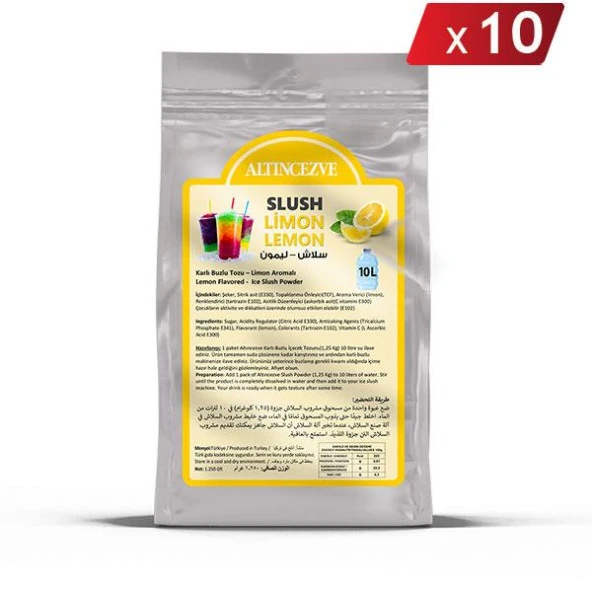 Altıncezve Ice Slush Karlı Buzlu Karlama Tozu | Limon 1.250 Gr - 10 L x 10 Adet