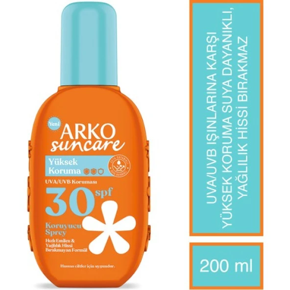 Arko Suncare SPF30+ Yüksek Korumalı Vücut Güneş Spreyi 200 ml