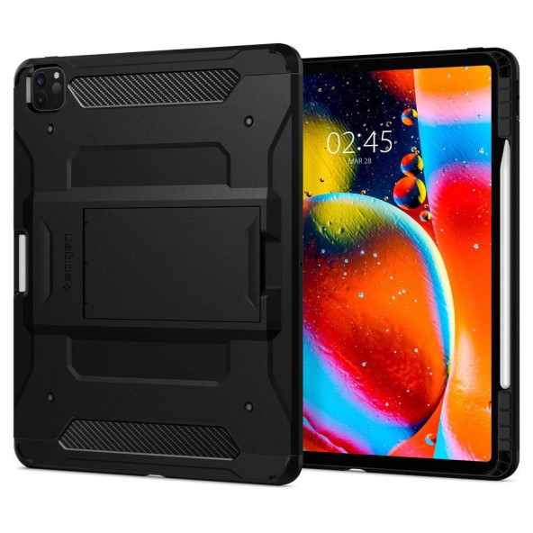 iPad Pro 12.9'' (2020 / 2018) Kılıf, Spigen Tough Armor Pro Black ACS01027