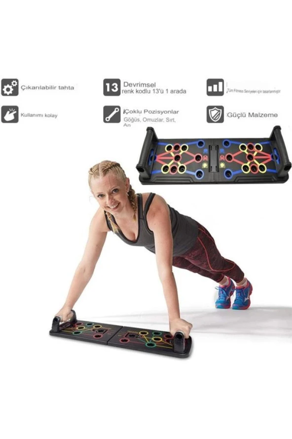 Şınav Tahtası Aleti Katlanabilir 13 In1 Platformu 20 Bölge Fonksiyonlu Spor - 4