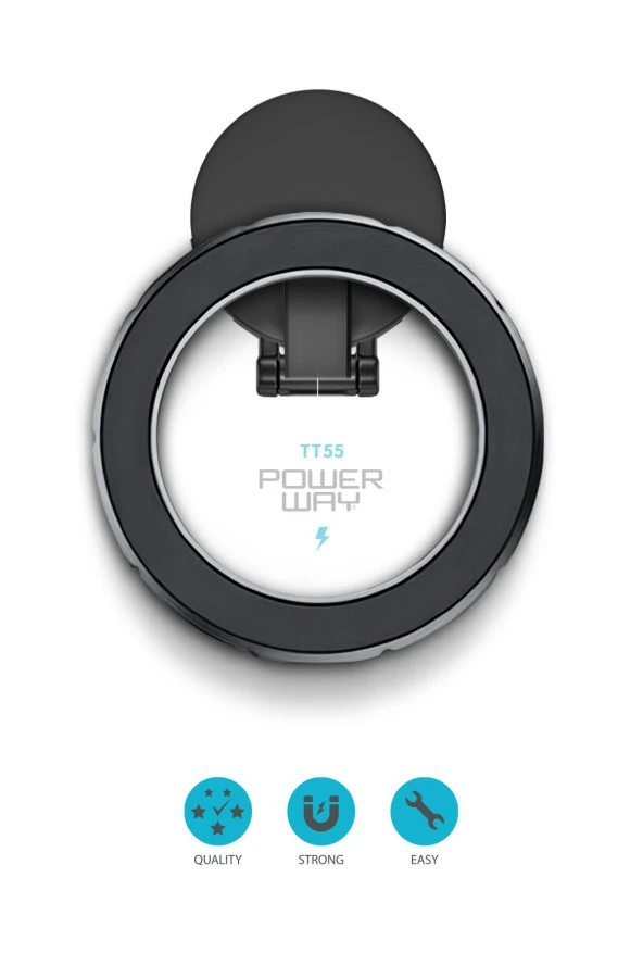 Powerway TT55 Mıknatıslı Araç İçi Yapışkanlı Magsafe Destekli Telefon Tutucu - 2