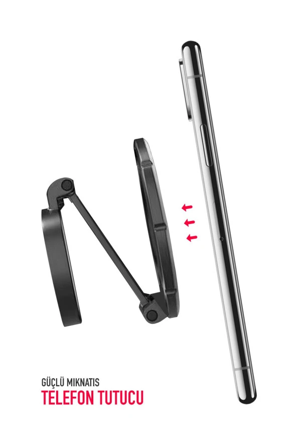 Powerway TT55 Mıknatıslı Araç İçi Yapışkanlı Magsafe Destekli Telefon Tutucu - 4