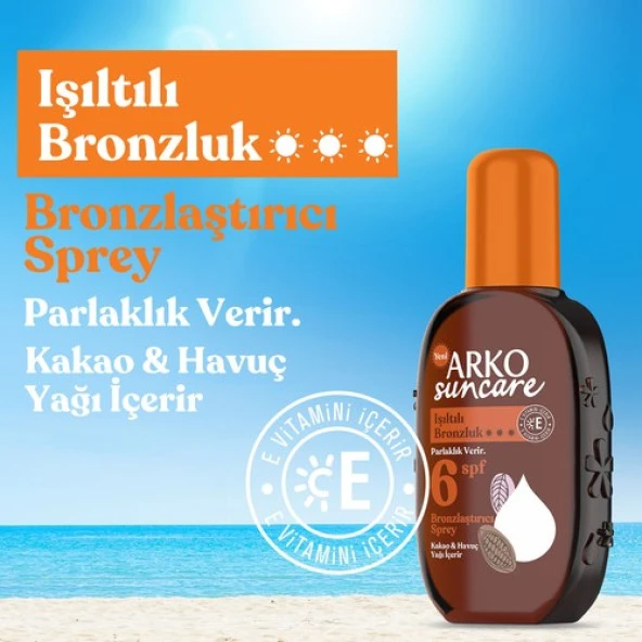 Arko Suncare Spf6 Bronzlaştırıcı Güneş Yağı Sprey 220 ml - 3