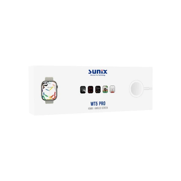 Sunix 45mm Amoled Ekran Akıllı Saat Siyah WT5 Pro - 5