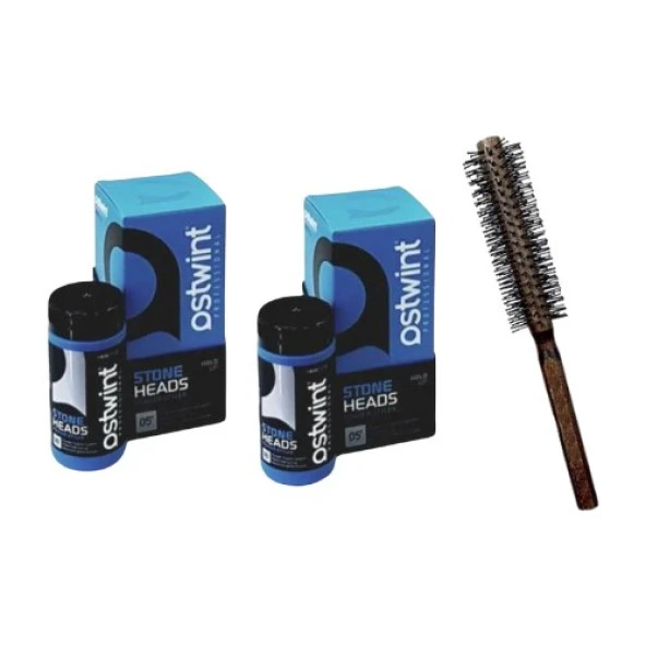 Ostwint Pudra Saç Şekillendirici Wax 20ml Mavi Özel Fön Fırçalı Set
