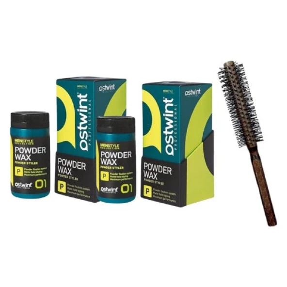 Ostwint Pudra Wax Şekillendirici Mat Saç Pudrası 20ml Özel Fön Fırçalı Set