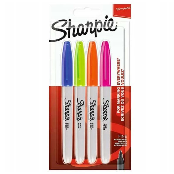 Sharpie Fine 4'lü Yuvarlak Uç Permanent Markör Canlı Renkler Set / 2065403