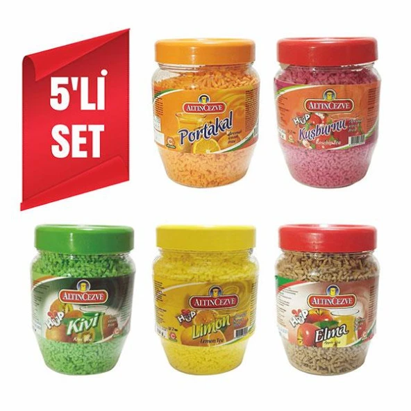 Altıncezve Granül Oralet 5 li Paket 300Gr x 5 Adet (Portakal,Limon,Kuşburnu,Kivi,Elma)