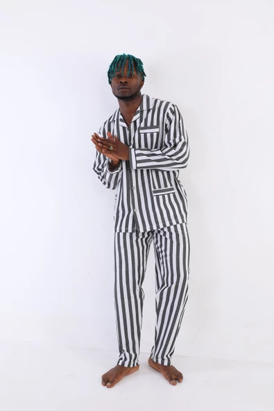 Kocabey 4007 Uzun Kol Çizgili Gaffur Erkek Pijama Takım - 5