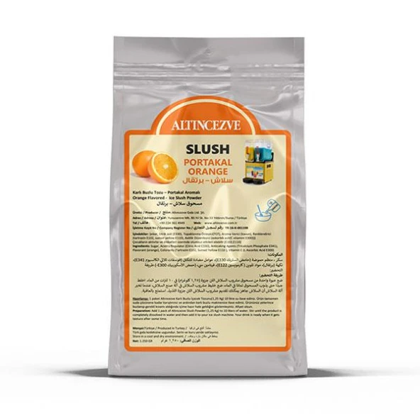 Altıncezve Ice Slush Karlı Buzlu Karlama Tozu | Portakal 1.250 Gr - 10 L