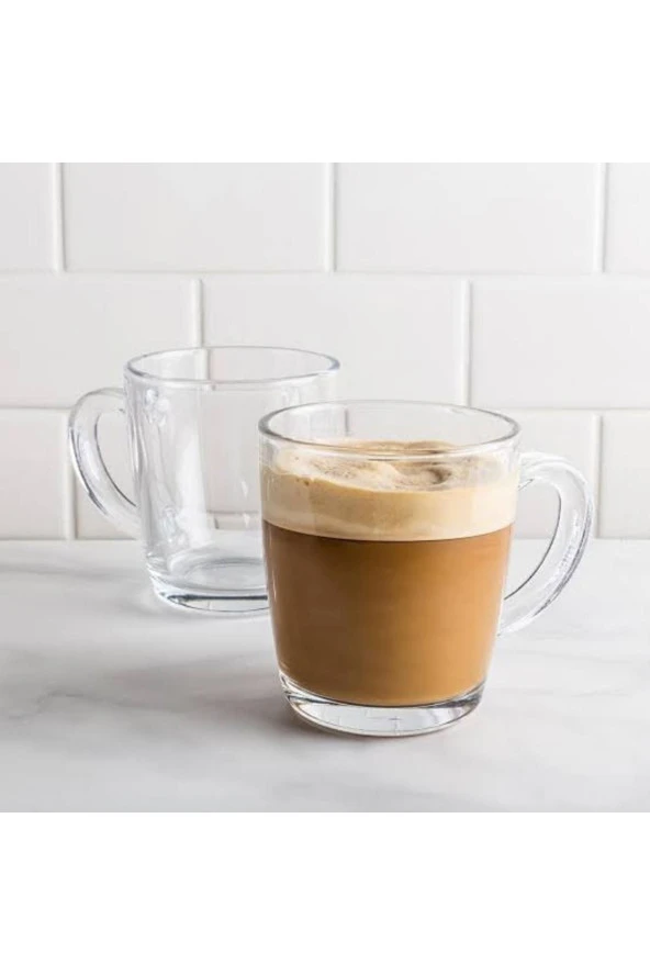 Paşabahçe basic 6 lı cam kulplu kupa bardak - kupa bardağı 340cc. 55531 - Resim 2