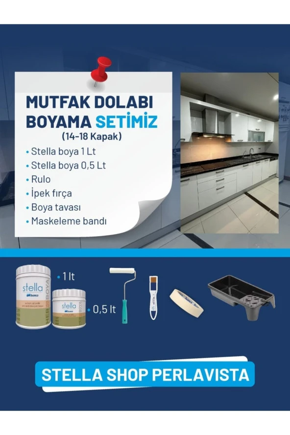 Stella Mutfak Dolabı Boyama Seti 14-18 Kapak