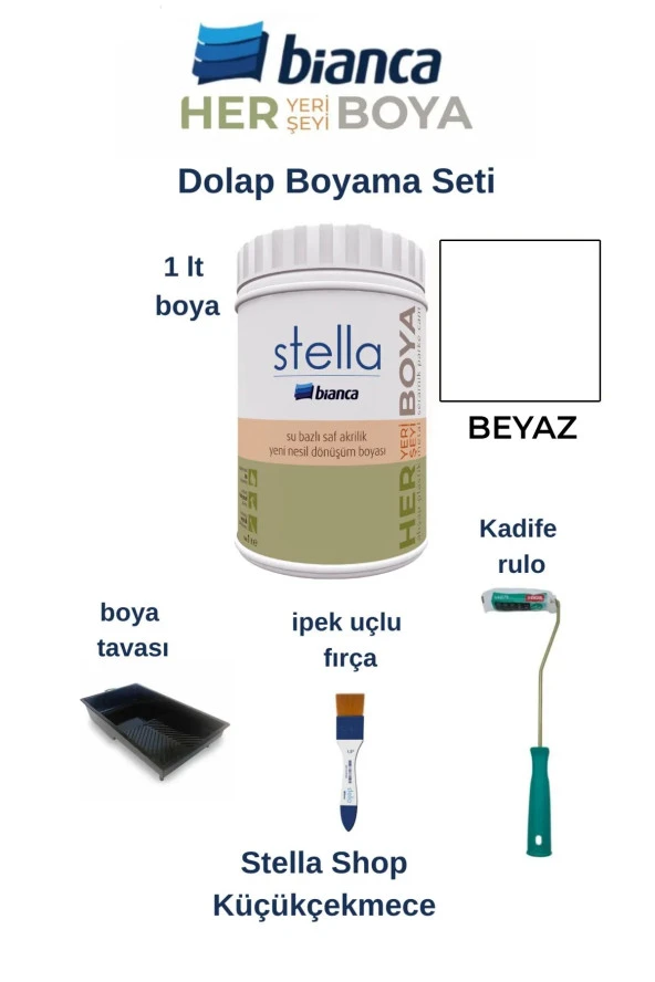 Binca Stella Su Bazlı Akrilik Boya Dolap Boyama Seti