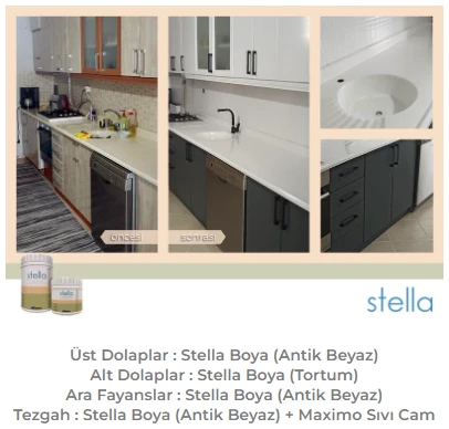 Stella Su Bazlı Akrilik Boya Antik Beyaz - Resim 4