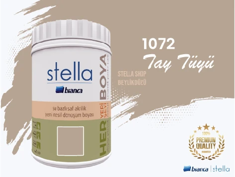 Stella Su Bazlı Saf Akrilik Boya Tüm Renkler 1Lt Her Yeri Boyar - Resim 10