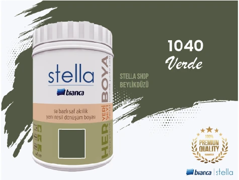 Stella Su Bazlı Saf Akrilik Boya Tüm Renkler 1Lt Her Yeri Boyar - Resim 12